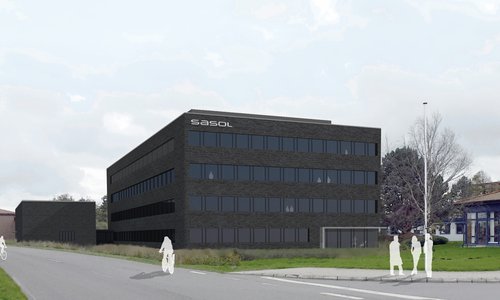 Architekturvisualisierung eines neuen Sasol-Bürogebäudes